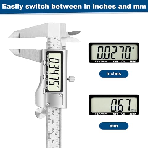 Electronic Digital Caliper with Large LCD Screen, 6 Inch