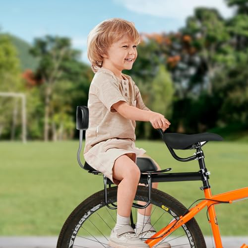 Kids Bike Rear Seat with Backrest and Armrest
