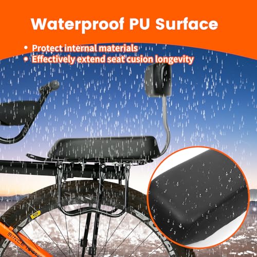 Kids Bike Rear Seat with Backrest and Armrest