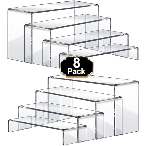 Large Acrylic Risers 8 Pcs Set - Display Decor, Cakes, Funko Pop