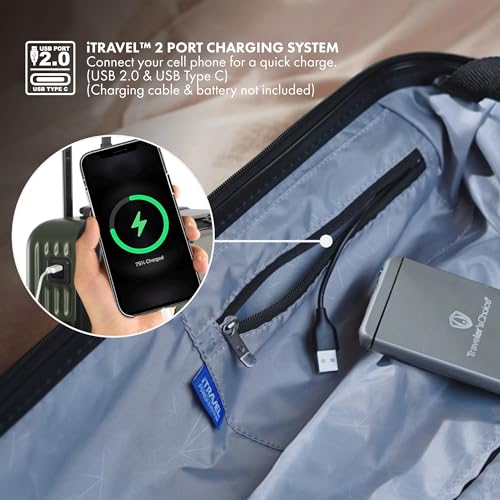 Mykel Front Pocket Hardside Suitcase - Green 22