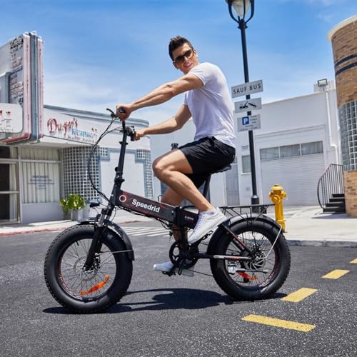 ANCHEER Folding Electric Bike, 500W Motor, 48V Battery, 55 Miles