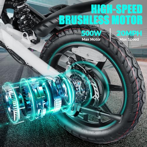 ANCHEER 20MPH Folding Electric Bike, 45 Mile Range, LCD Display