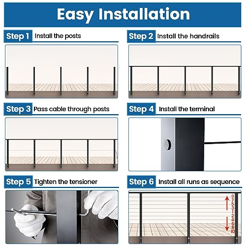 VIP Smart Shopper: Muzata Adjustable Cable Railing System