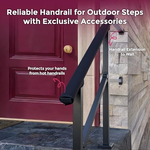 Outdoor Step Handrails for Porch and Deck (2-3 Steps)