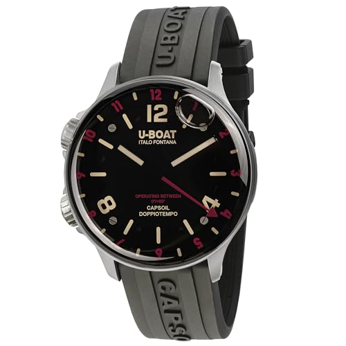 Men's U-boat Capsoil Doppiotempo Quartz Watch Silicone Bracelet