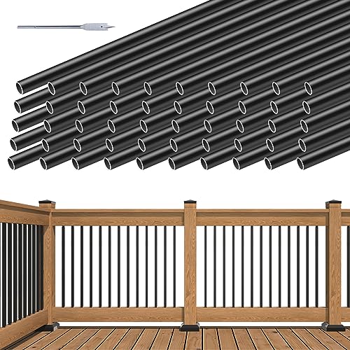 Muzata Black Aluminum Deck Balusters 50-Pack, 32