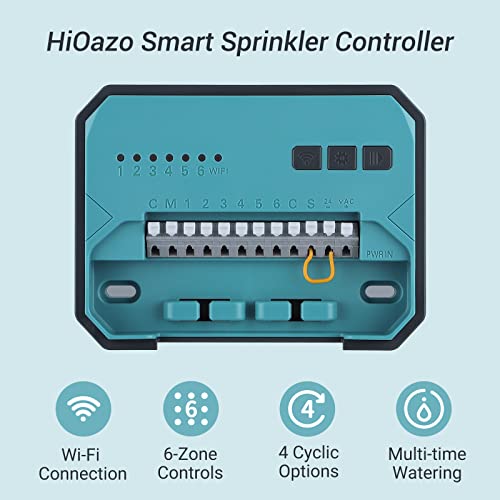 HiOazo 6-Zone WiFi Smart Sprinkler Controller, Rain Sensor