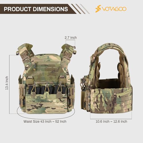 VOTAGOO GEAR Tactical Vest, Lightweight & Adjustable