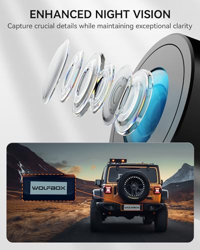 WOLFBOX G900 Mirror Dash Cam Bundle: 4K Front, 2.5K Rear, GPS, Night Vision