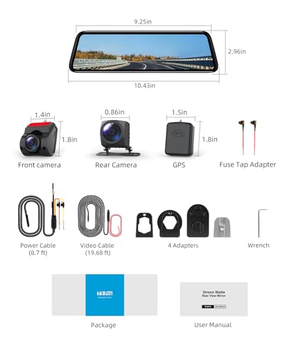 AUTO-VOX T9PRO Rear View Mirror Camera Kit