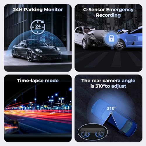 PRUVEEO12'' Mirror Dash Cam 4 Channel VIP Set