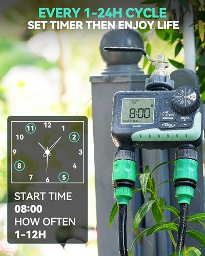 2 Zone Sprinkler Timer for Smart Garden Watering