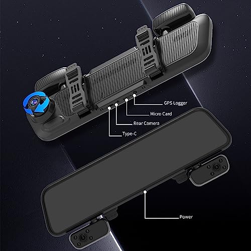 PRUVEEO12'' Mirror Dash Cam 4 Channel VIP Set