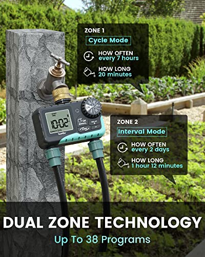 RAINPOINT Sprinkler Timer 2 Outlet for Yard VIP