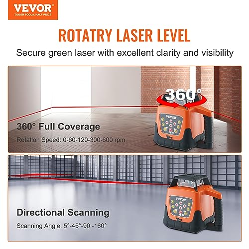 VEVOR 1650ft Rotary Laser Level with Red Cross Line