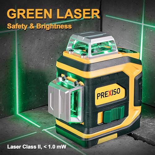 PREXISO Rechargeable 360° Green Laser Level for Construction