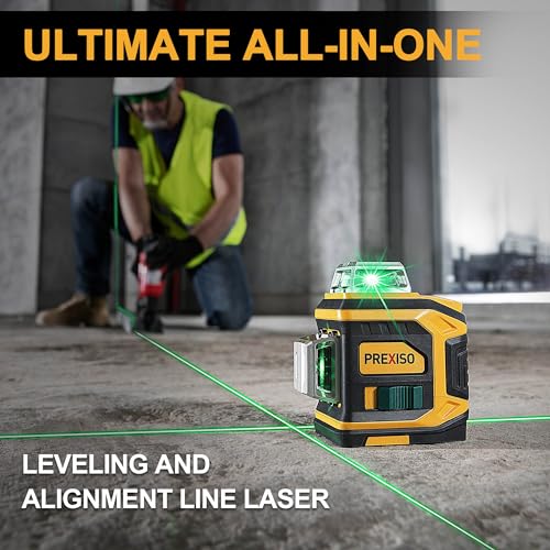 PREXISO Rechargeable 360° Green Laser Level for Construction