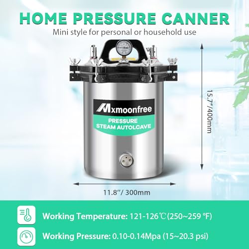 Mxmoonfree 12L Portable Lab Autoclave for VIPs