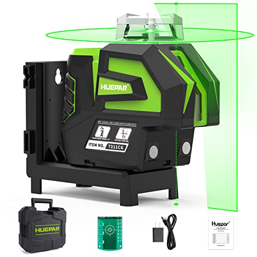 Huepar Green Laser Level with Dual Plumb Dots