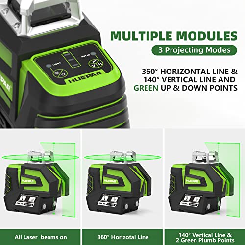 Huepar Green Laser Level with Dual Plumb Dots