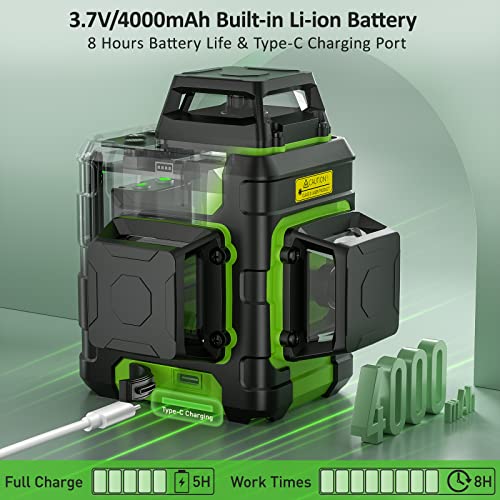 Huepar 3D Green Beam Laser Level with Pulse Mode