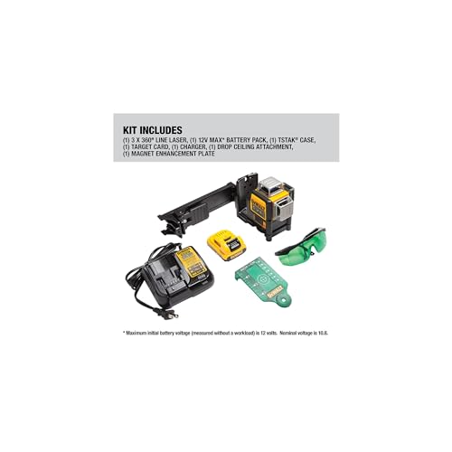 DEWALT 12V MAX Green Line Laser, 360° Professional