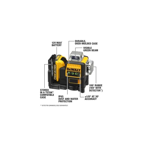 DEWALT 12V MAX Green Line Laser, 360° Professional