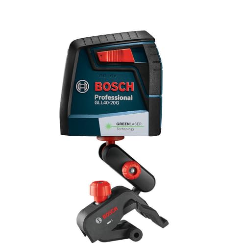 BOSCH GLL40-20G Green-Beam Cross-Line Laser VIP Bundle