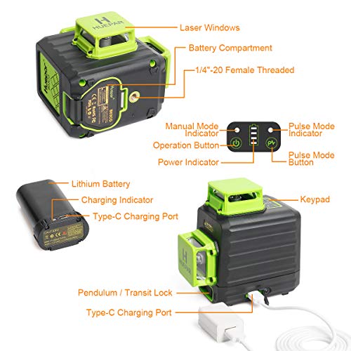 Huepar 3D Green Beam Laser Level - B03CG