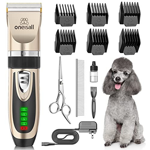VIP Dog Grooming Kit: Low Noise, Rechargeable Clippers