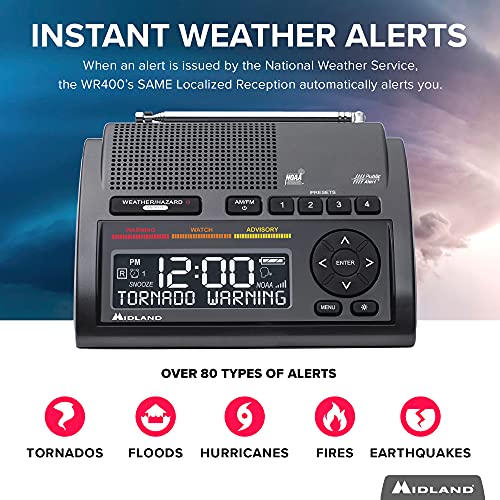 Midland WR400 Deluxe Weather Radio with NOAA Alerts