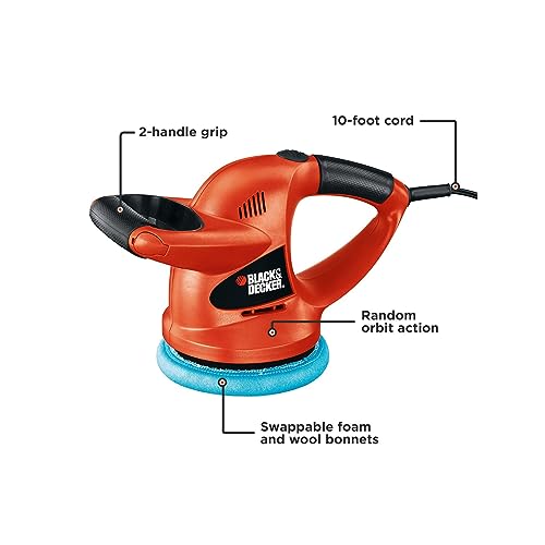 BLACK+DECKER 6" Orbital Car Polisher with Bonnets