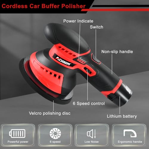 AOBEN Cordless Buffer Polisher Kit with 6 Variable Speeds