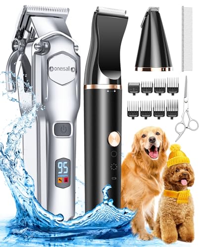 oneisall Pet Grooming Kit with Low Noise Technology