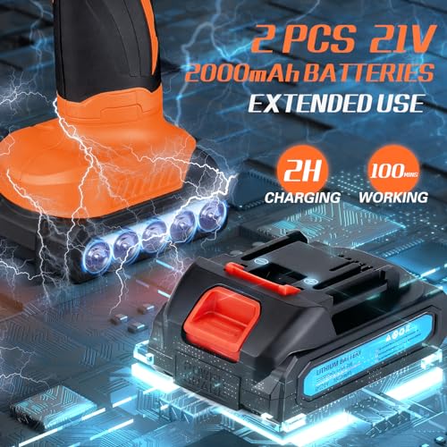 Protmex Cordless Car Buffer Polisher Kit, 6 Variable Speed