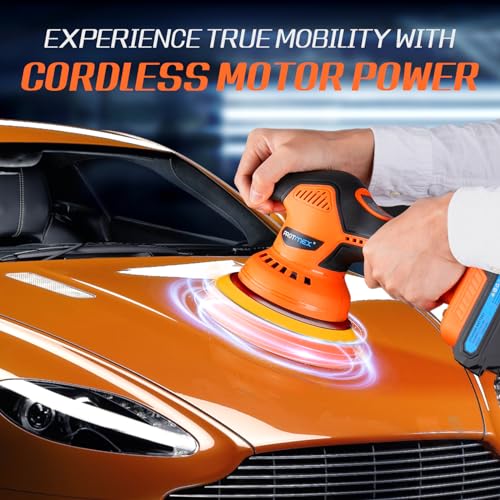 Protmex Cordless Car Buffer Polisher Kit, 6 Variable Speed