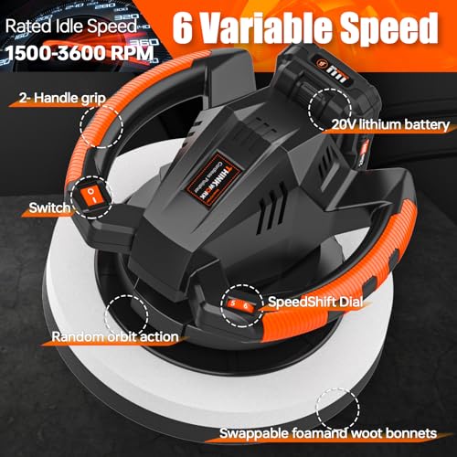 20V Cordless Buffer Polisher for Car Waxing Kit