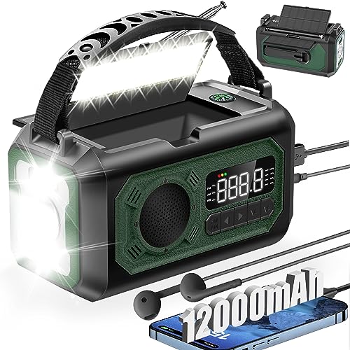 12,000mAh Emergency Weather Radio, Solar Hand Crank VIP