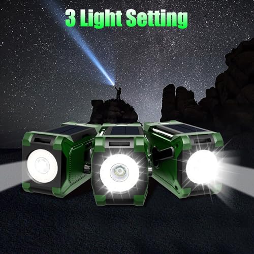 10,000mAh Hand Crank Radio with LED Flashlight & Phone Charger