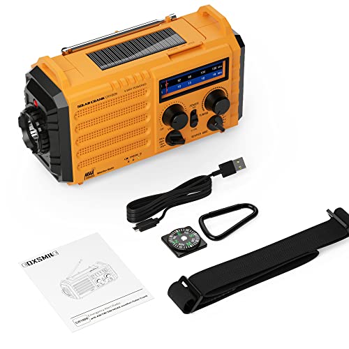NOAA Emergency Radio: Solar Hand Crank, USB Charger