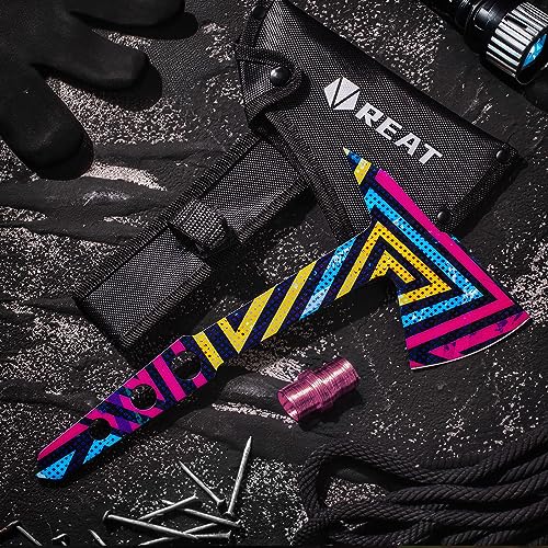 Colorful Throwing Axes Set, 11" Full Tang - 3 Pack