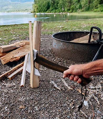 WICING 13.5" Camping Axe, Survival Hatchet with Leather Sheath