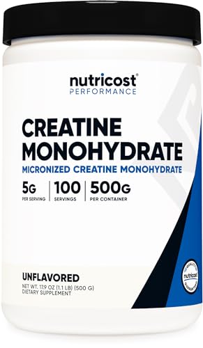 Micronized Creatine Monohydrate Powder, 500G - 100 Servings