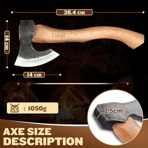 15" Tivoli Camping Axe: Bushcraft Tool with Sheath