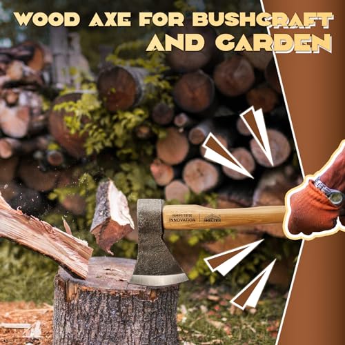 Vintage Style 15" Wood Splitting Axe with Hickory Handle