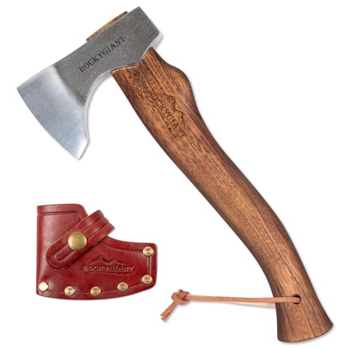 Hand Forged Camping Axe with Sheath, Outdoor Survival