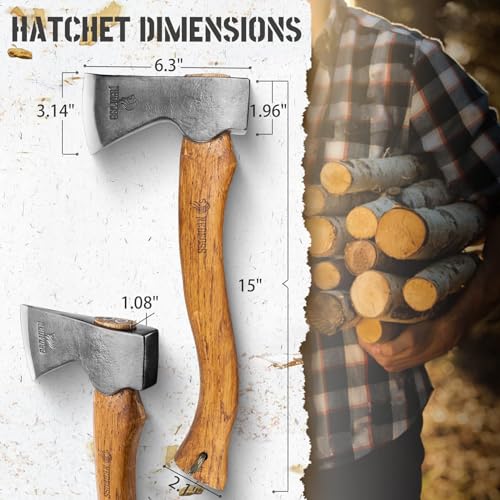 NedFoss 15" Carbon Steel Hatchet with Beech Handle