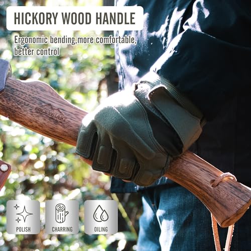 Hand Forged Camping Axe with Sheath, Outdoor Survival