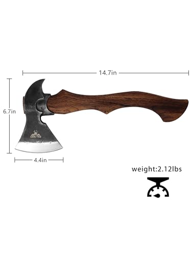 14.7" Camping Axe and Hatchet Set with Sheath